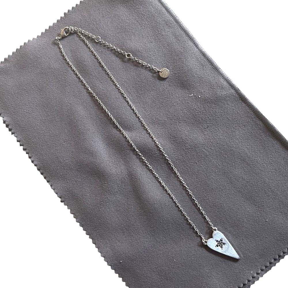 Marilyn Schiff Heart Star 18"Necklace Womens OS Silver Celestial‎ Pavé Pendant